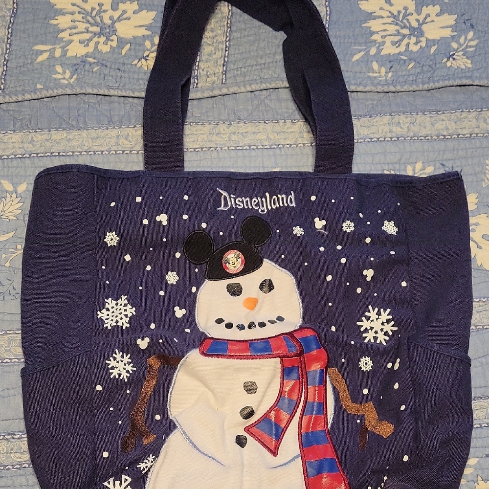 Disneyland Navy Snowman Tote Bag